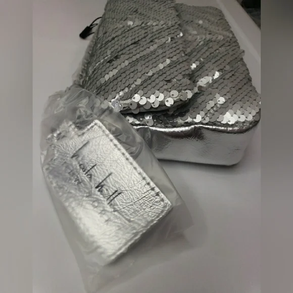 SOLD NWT Nicole Miller Sequin Small Clutch Crossbody Purse Bag - Picture 2 of 7